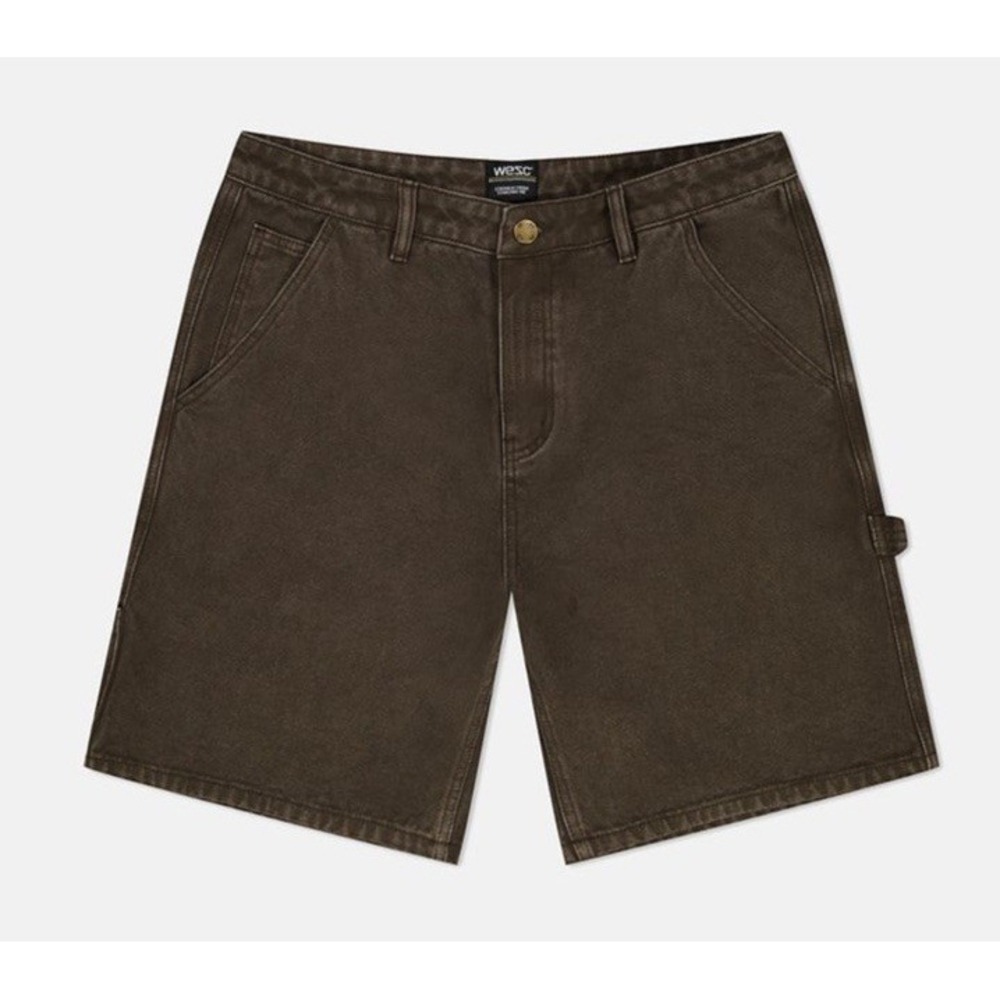 y2k workwear utility urban carpenter jean short canvas mud WeSC NWT size 30 MP50 - Picture 3 of 12